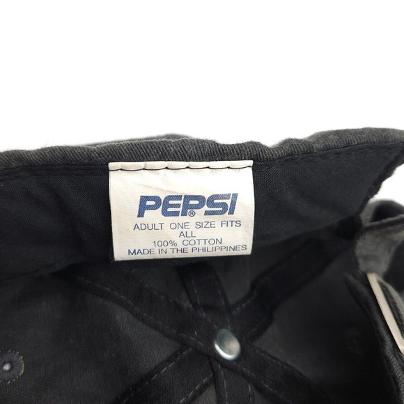 Vintage Pepsi Cola Strapback Hat Baseball Cap Y2K Gray Employee Work Uniform - Picture 7 of 7